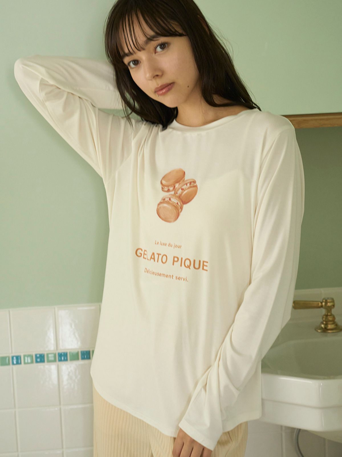 젤라또 피케(GELATO PIQUE) 스위츠 원포인트 롱 티셔츠 PWCT254269