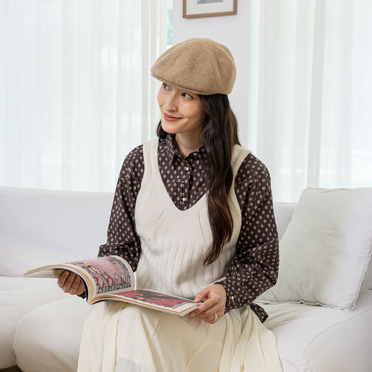랭썬(LANGSON) LS_Four-leaf clover pattern shirt_BROWN