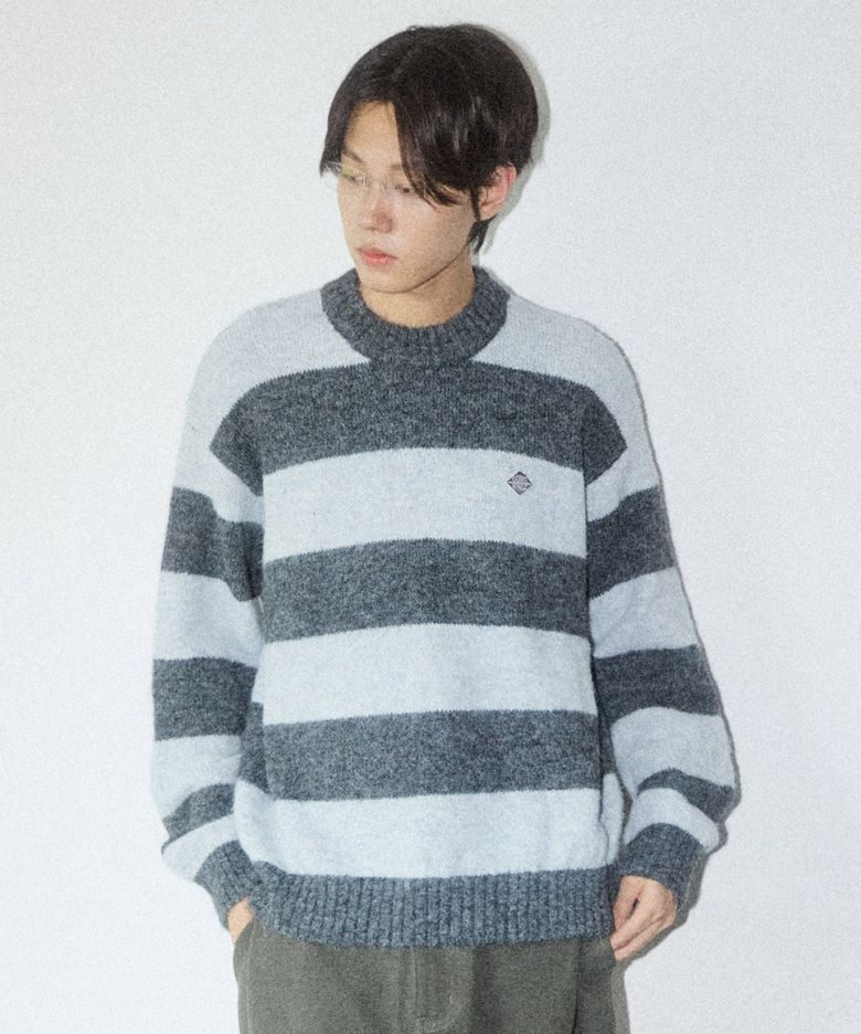 HAIRY STRIPE PULLOVER [CHARCOAL]