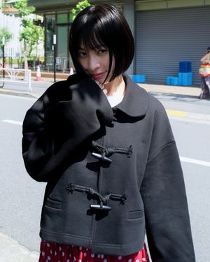 PETER PAN COLLAR TOGGLE JACKET_BLACK