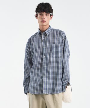 시티보이 시그니처 오버핏 미니 체크 셔츠 [네이비 체크]