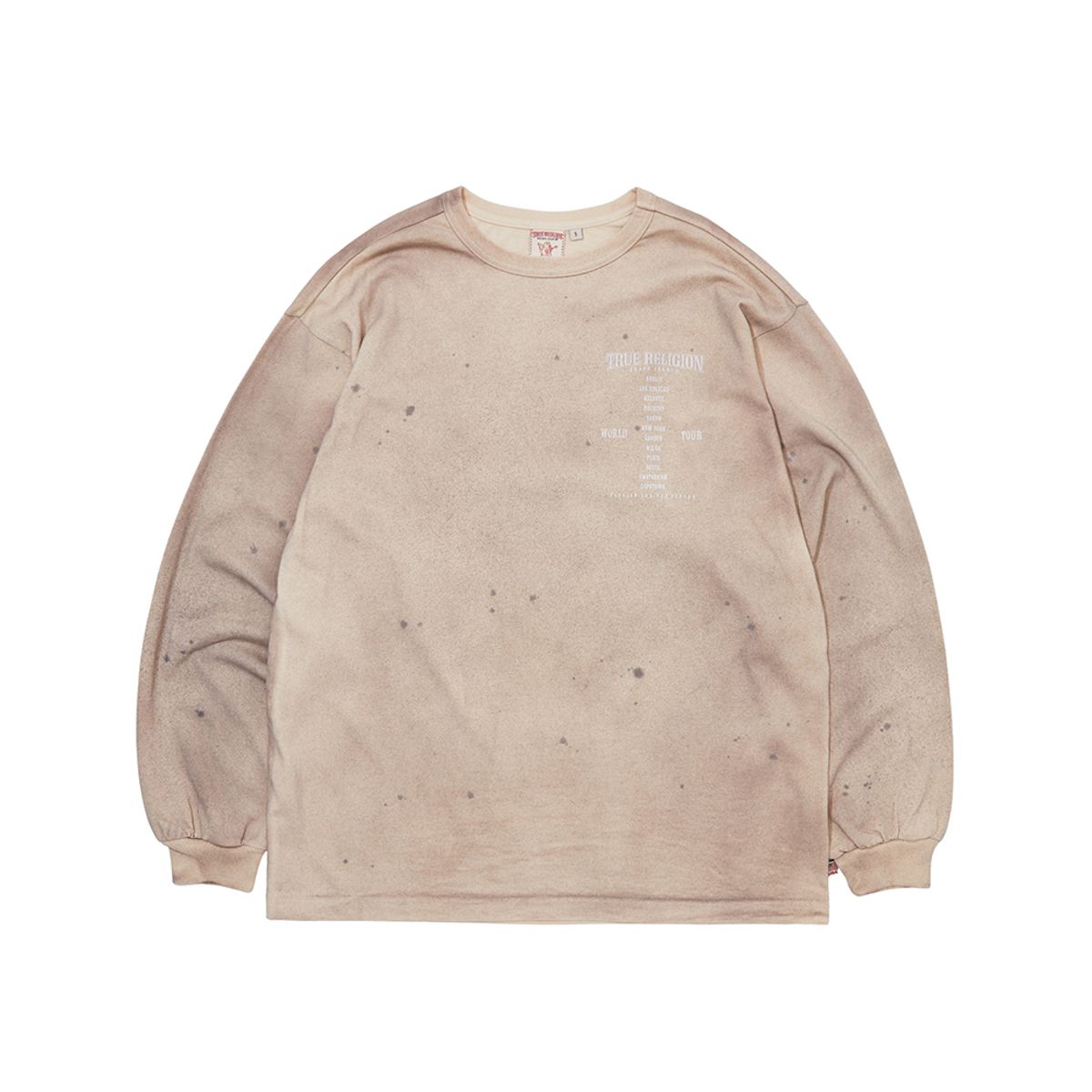 트루릴리젼(TRUERELIGION) WORLD TOUR LONG SLEEVE (WASHED)_WASHED BEIGE