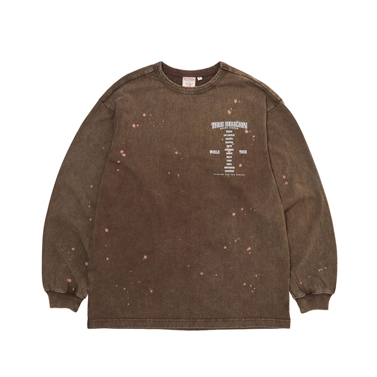 트루릴리젼(TRUERELIGION) WORLD TOUR LONG SLEEVE (WASHED)_WASHED BROWN