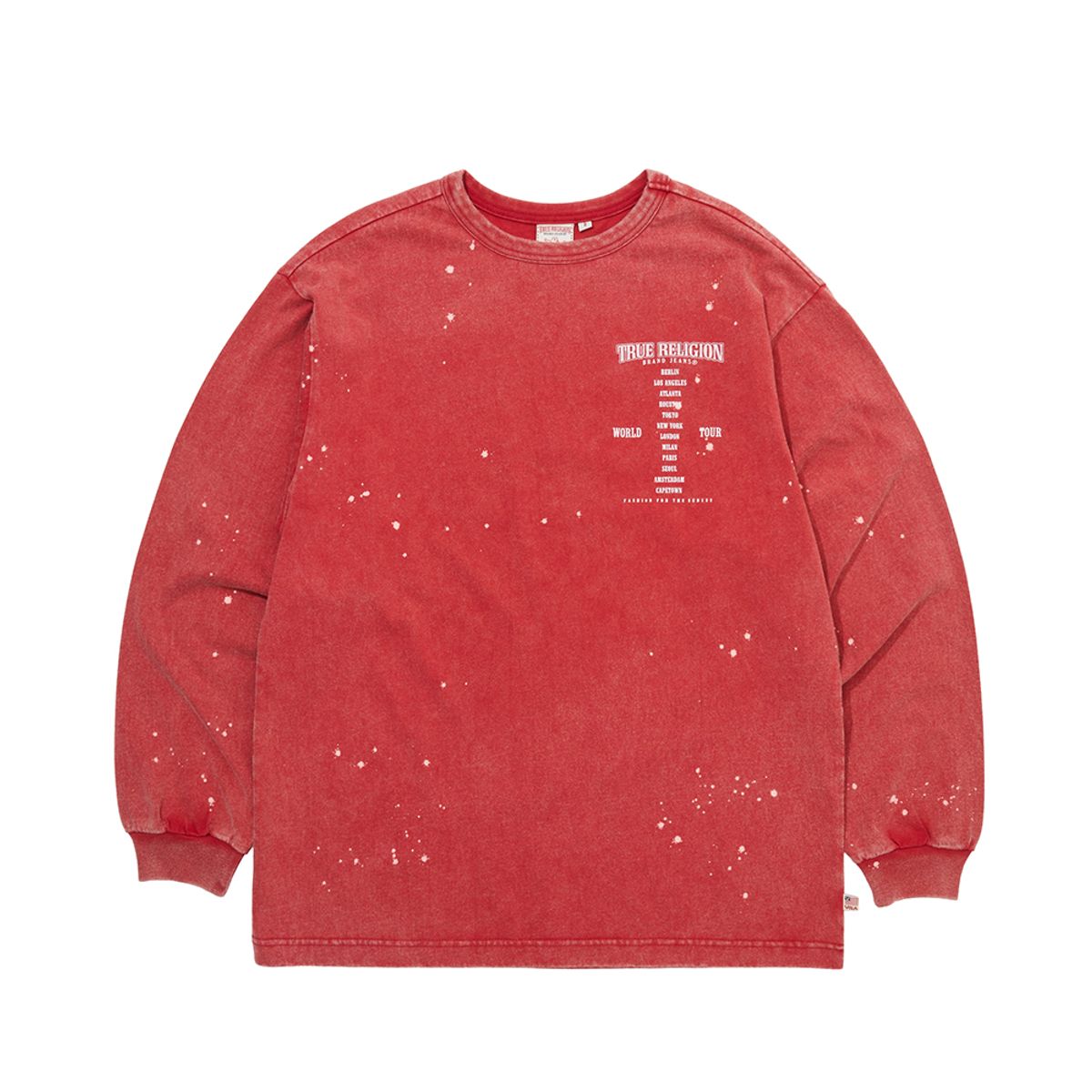 트루릴리젼(TRUERELIGION) WORLD TOUR LONG SLEEVE (WASHED)_WASHED RED