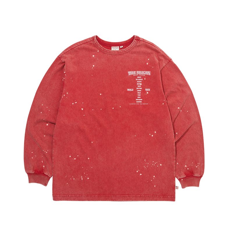 WORLD TOUR LONG SLEEVE (WASHED)_WASHED RED