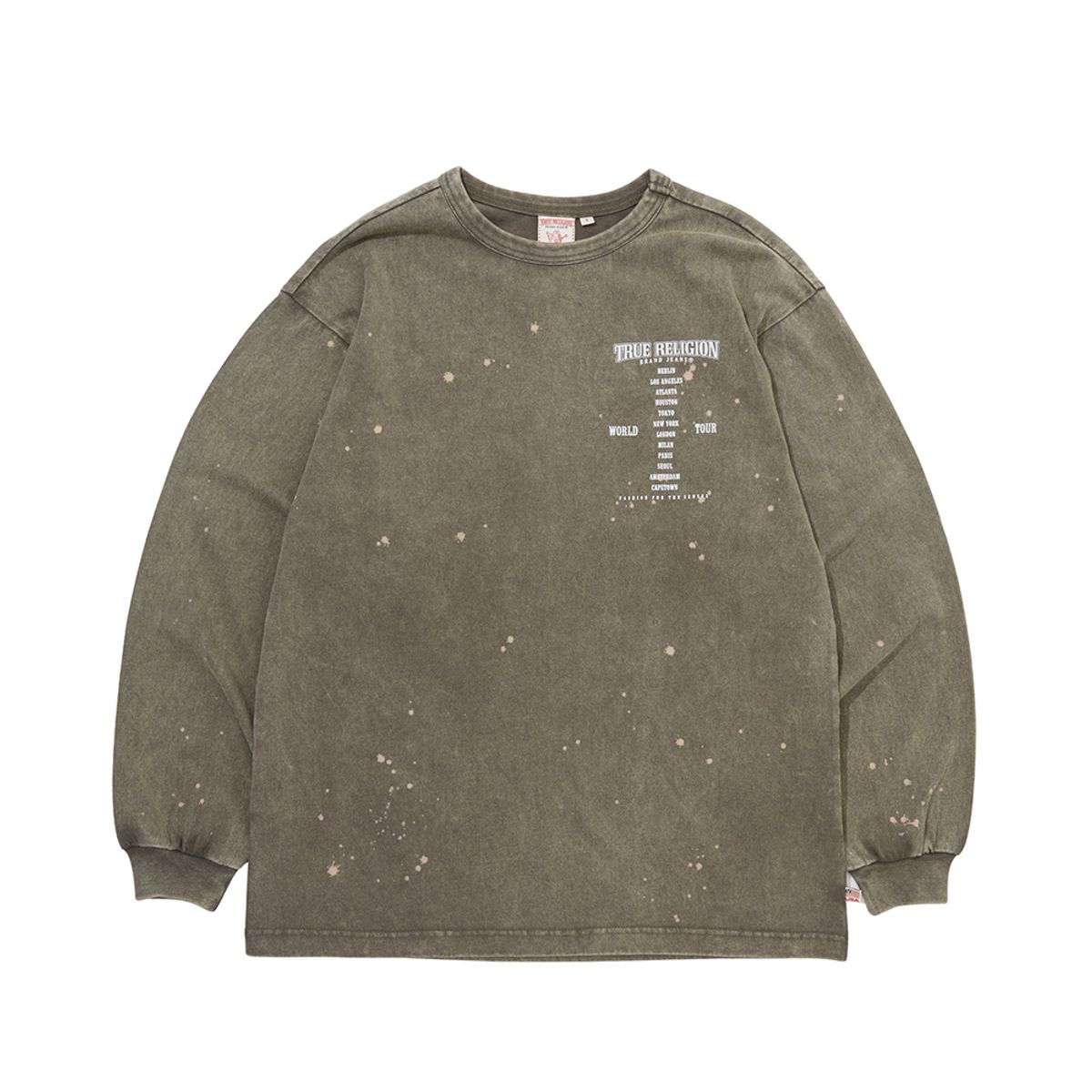 트루릴리젼(TRUERELIGION) WORLD TOUR LONG SLEEVE (WASHED)_WASHED KHAKI
