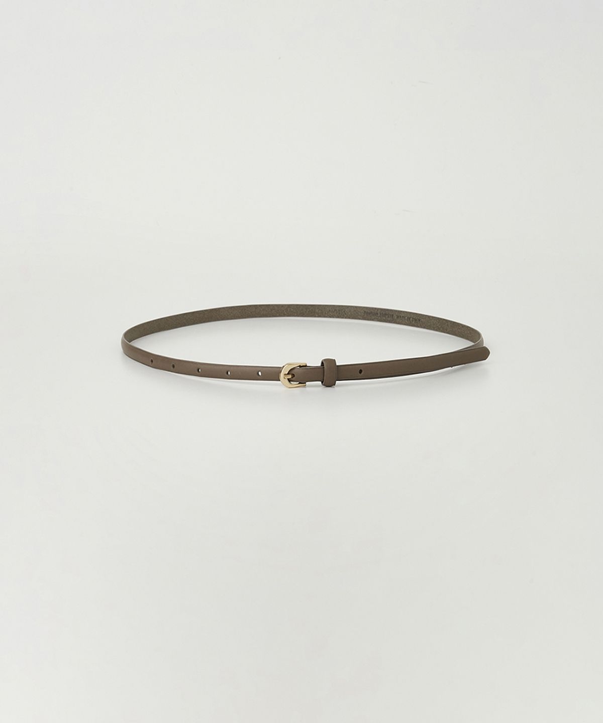 노티아(NOTIA) 10MM CLASSIC ITALIAN LEATHER BELT - TOPE BROWN/GOLD