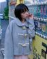 PETER PAN COLLAR TOGGLE JACKET_MELANGE GREY