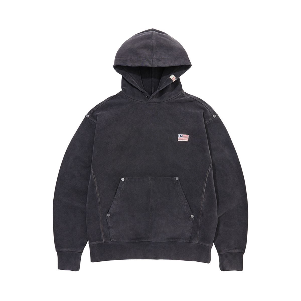 트루릴리젼(TRUERELIGION) OLD GLORY WASHED HOODY_WASHED BLACK