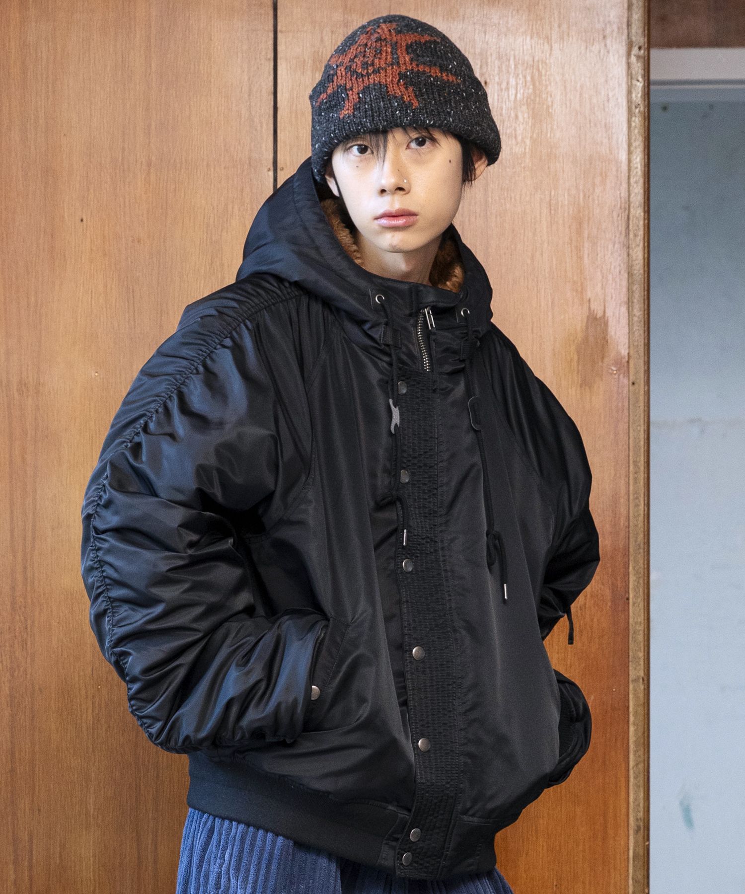 MUSINSA公式 | GLACK GJ107 リワーク N2B ナイロンショートパーカー