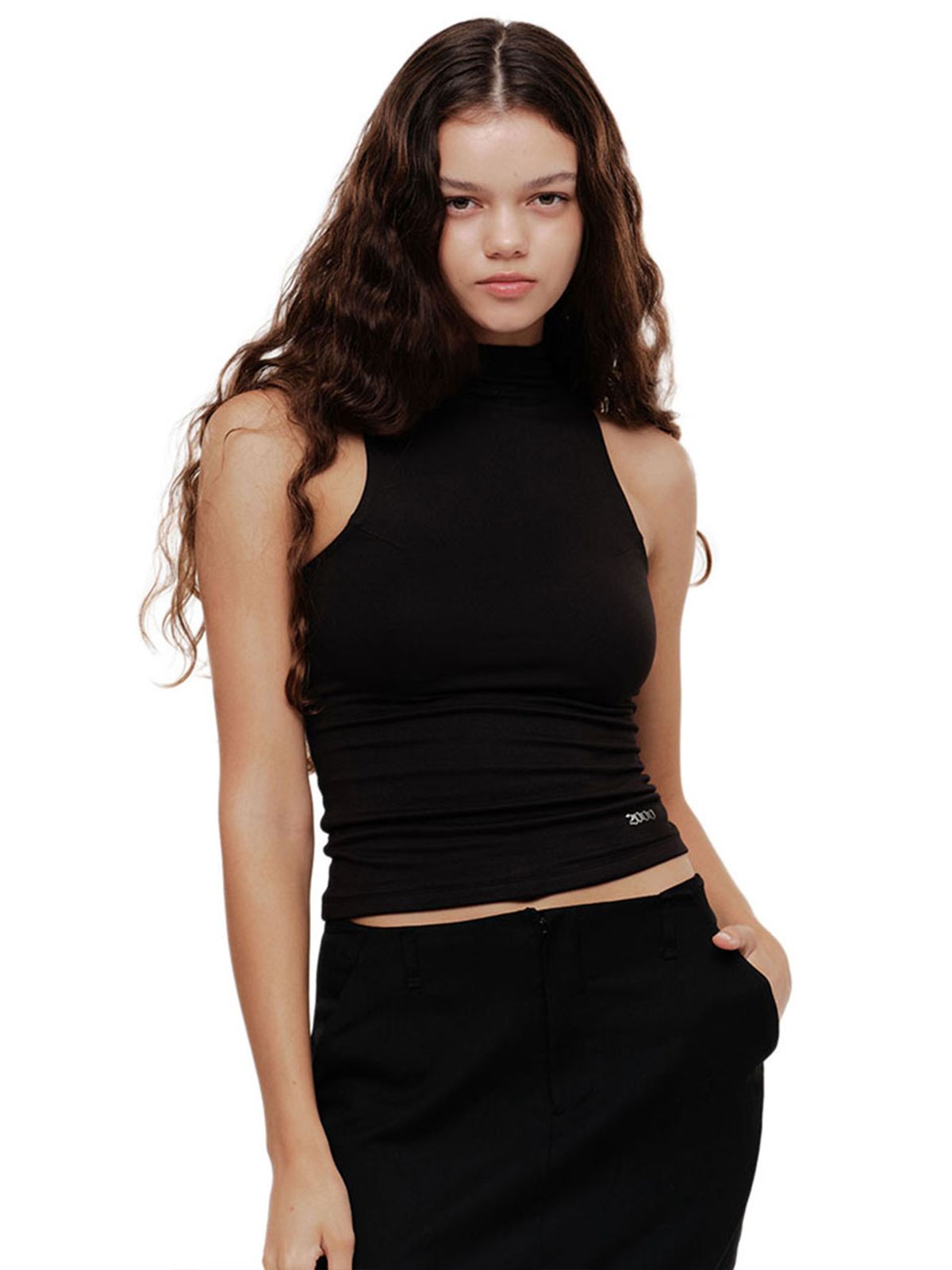 2000아카이브스(2000ARCHIVES) MOCK NECK CONTOUR TANK (BLACK)
