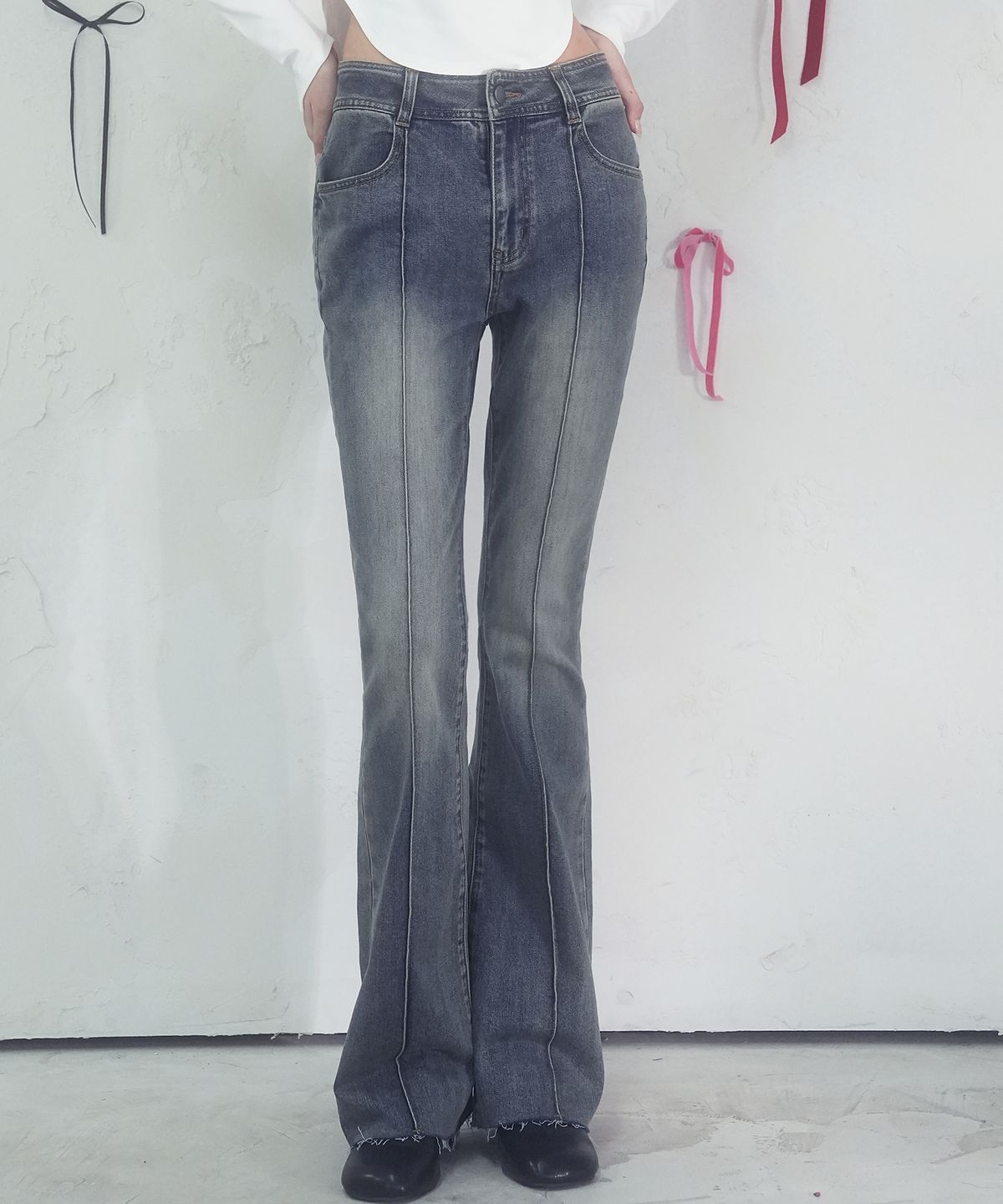 비바셔스(VIVACIOUS) Sculpted Bootscut Pants BLUE