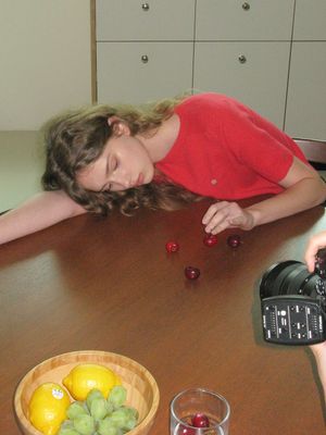 Roof wool half knit - Red