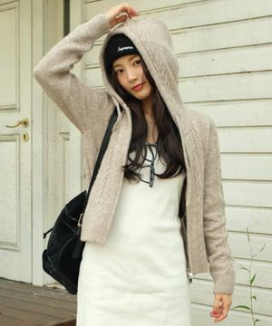 케이블조직 후드집업 가디건 OK5WDB230