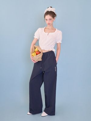 Well nylon pants_Navy