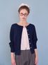 Some wool round cardigan_Navy