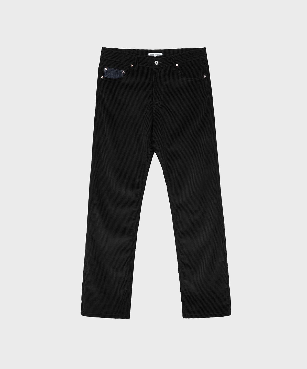 서피스에디션(SURFACE EDITION) PATCHED CORDUROY PANTS BLACK