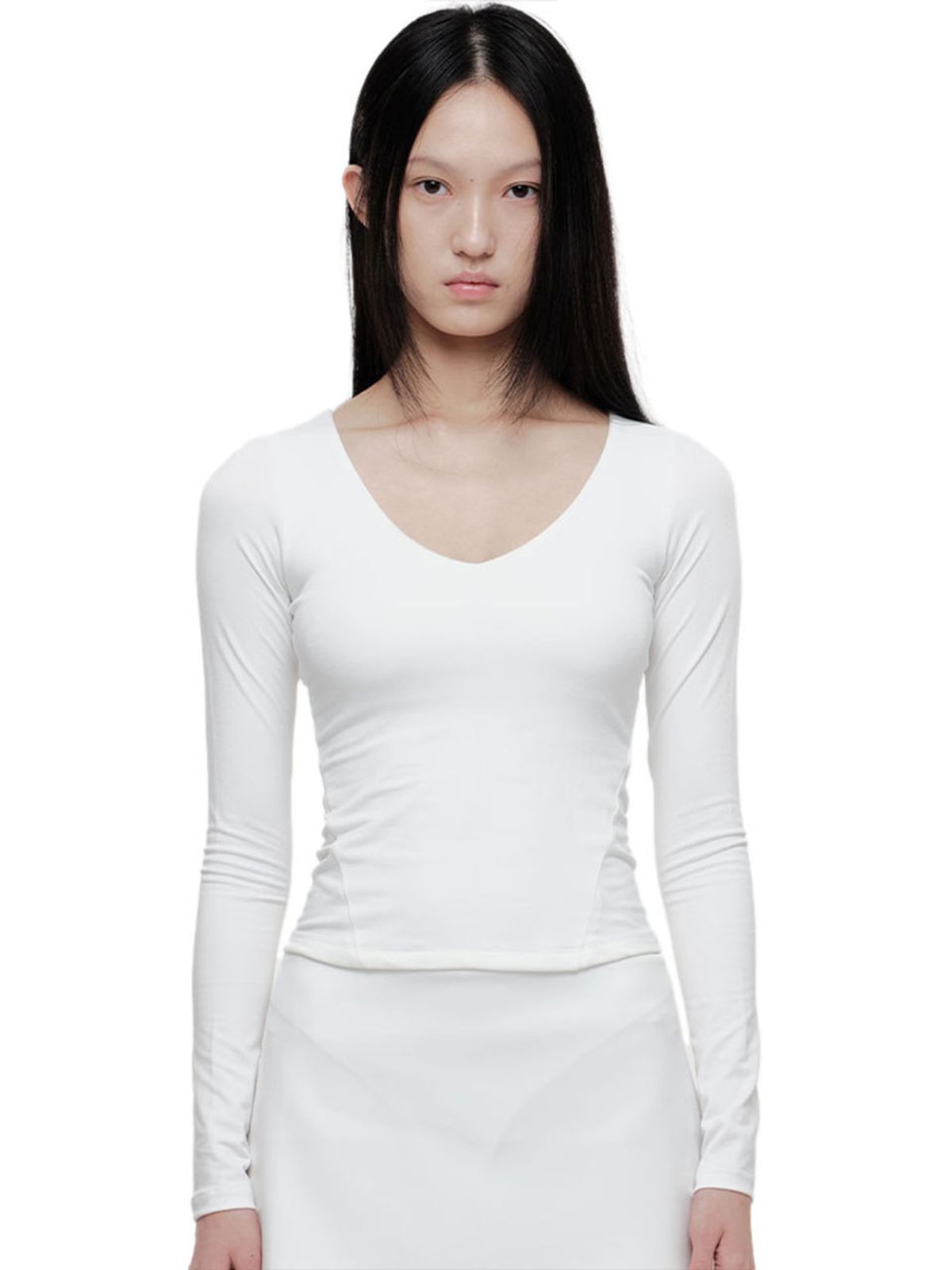 2000아카이브스(2000ARCHIVES) V NECK CONTOUR T (WHITE)
