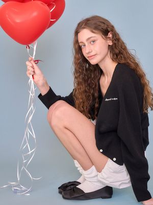 Loll wool v-neck cardigan_Black