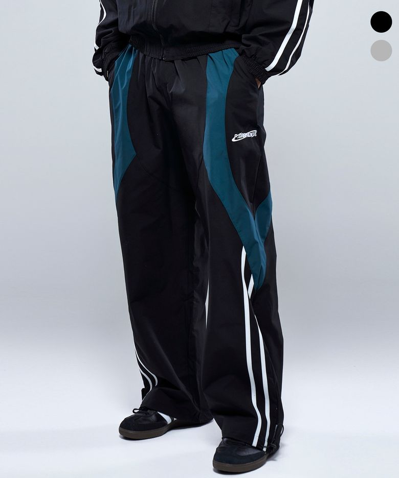 P2515 배색 윈드브레이커 와이드팬츠 [2COLOR]