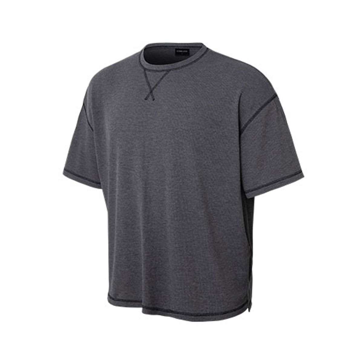 칠사(CHILLSA) Waffle Over Fit Short Sleeve_Charcoal