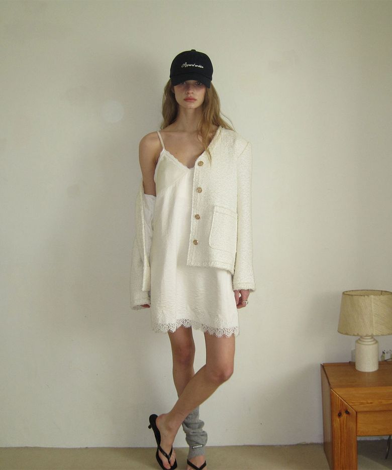 Cuv tweed jacket_Ivory