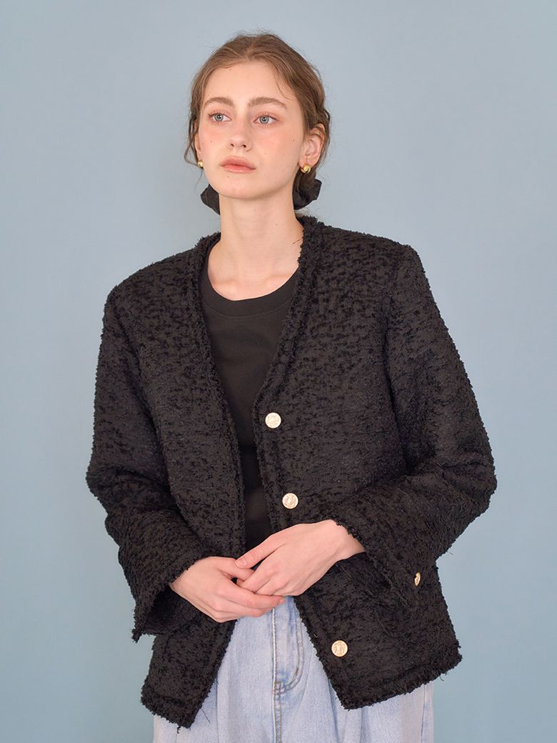 Cuv tweed jacket_Black