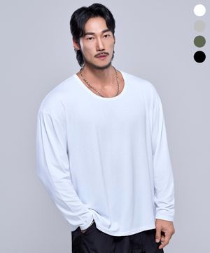 P2582 U넥 오버핏 긴팔티 [4COLOR]