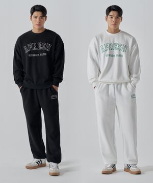 [SET] 프레쉬 스포츠 클럽 맨투맨 조거팬츠 셋업 2COLOR