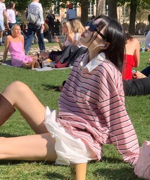 Bebe stripe PK t shirt_Pink