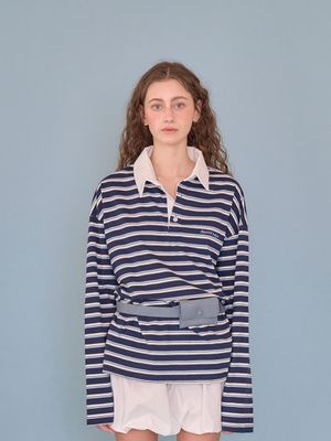 Bebe stripe PK t shirt_Navy