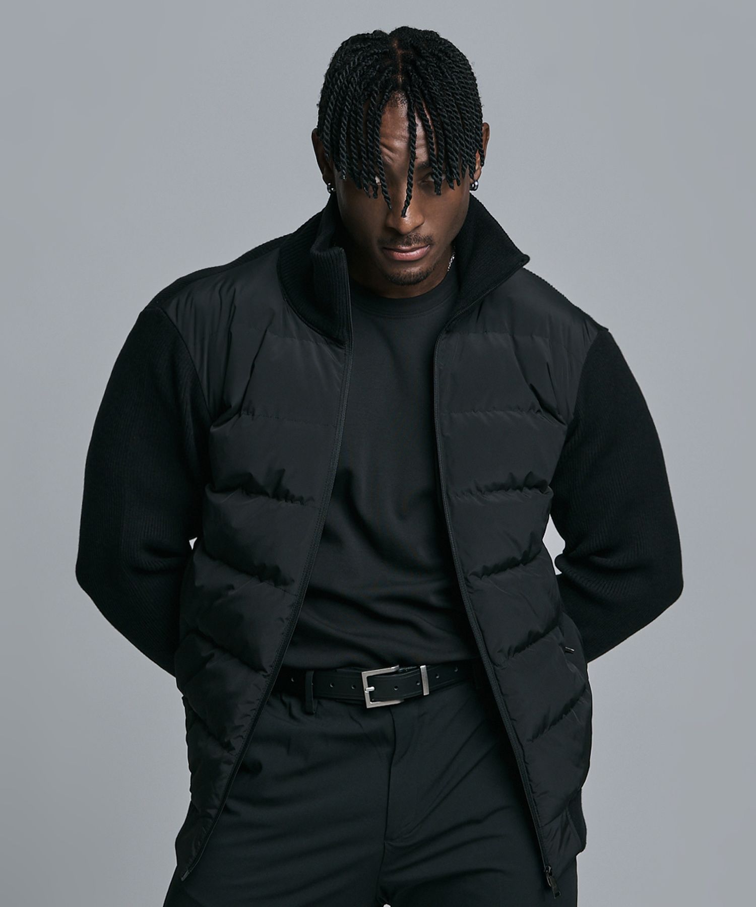 MUSINSA公式 | JELEVE ジップアップニットダウンジャケット