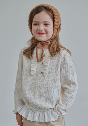 BZ62TS04IV 프릴 장식 아이보리 티 블라우스