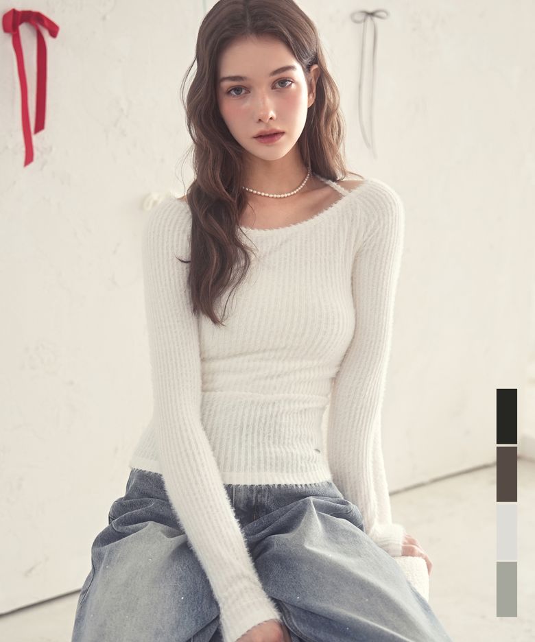 Kiss Contour Line Knit_4Colors