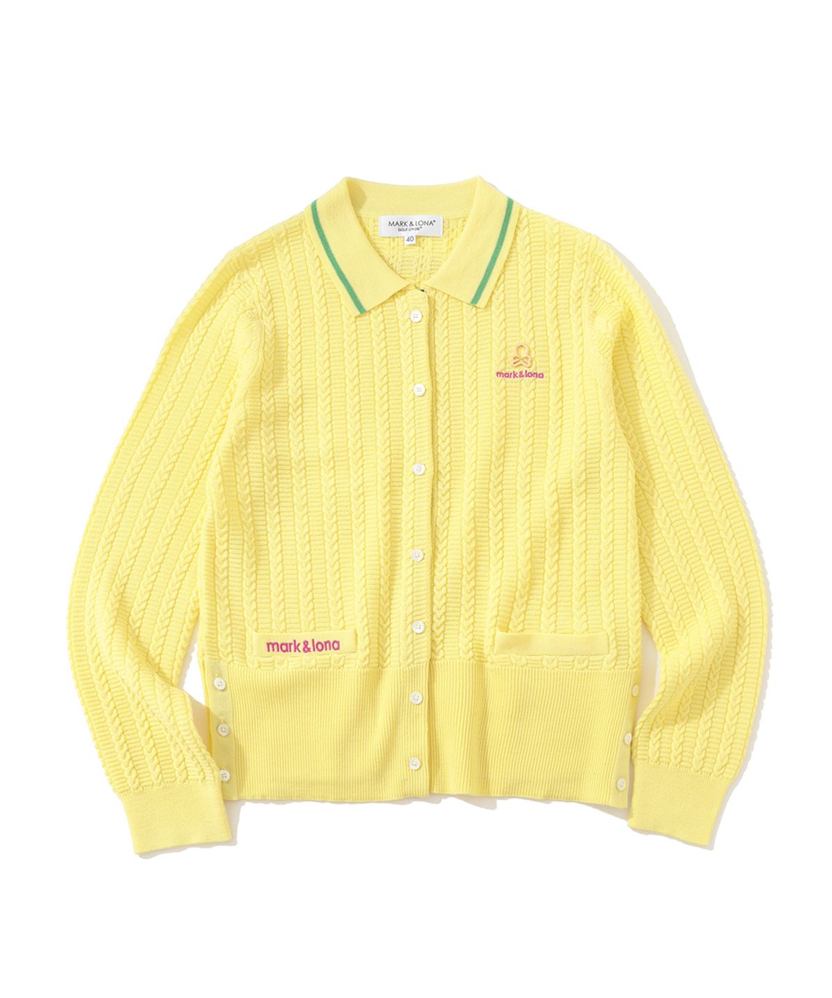 마크앤로나(MARK&LONA) W GN CABLE CARDIGAN & AGYLE PATTERN SS MOCK-NECK KNIT LR3IB01F