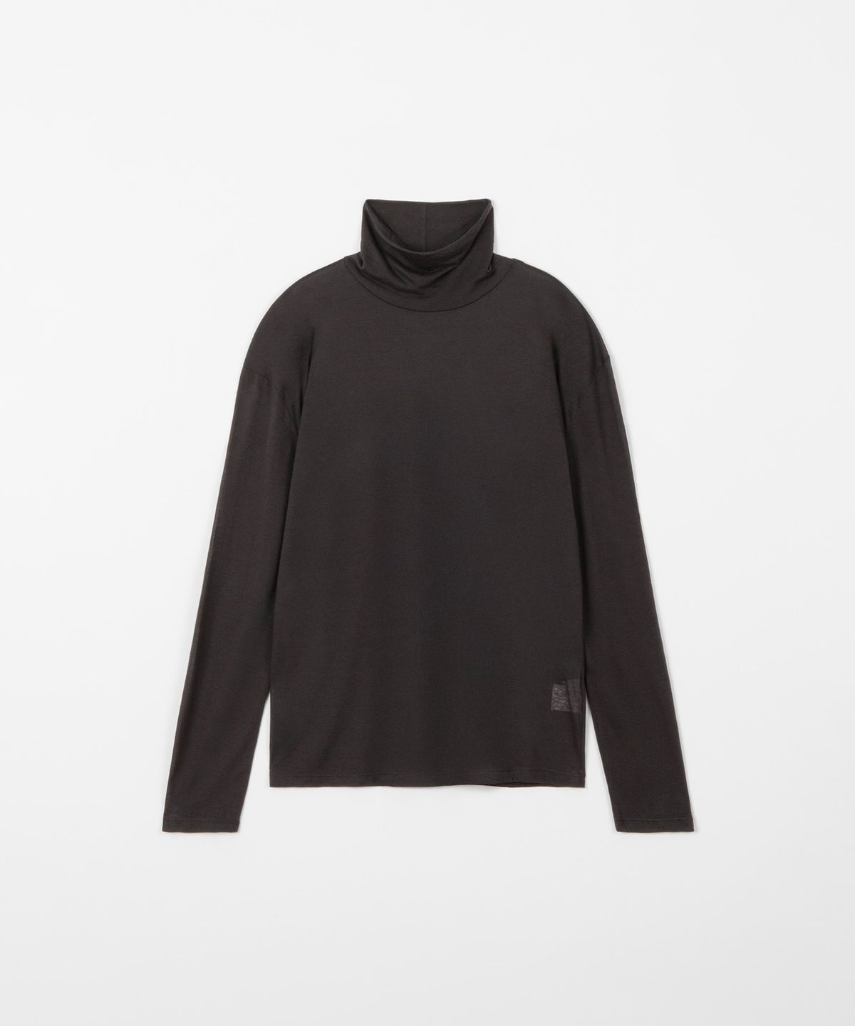 디앤드퀘스천(THEENDQUESTION) Sheer turtleneck t-shirt / DARK GRAY