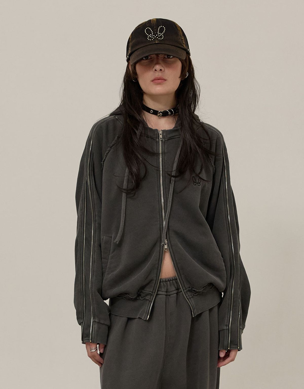 엠엠더블유(MMW) [MMW] MMW STUD WASHED BALL CAP (CHARCOAL)