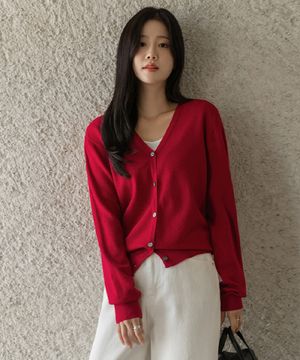 [홀가먼트]마티나 브이넥 니트 가디건_F5F94CA