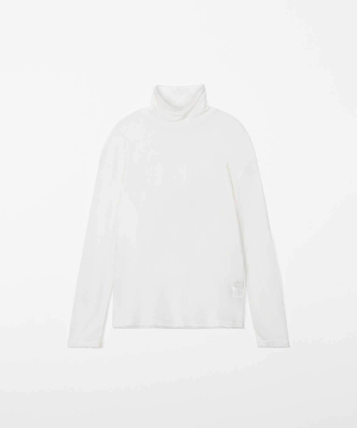 디앤드퀘스천(THEENDQUESTION) Sheer turtleneck t-shirt / WHITE