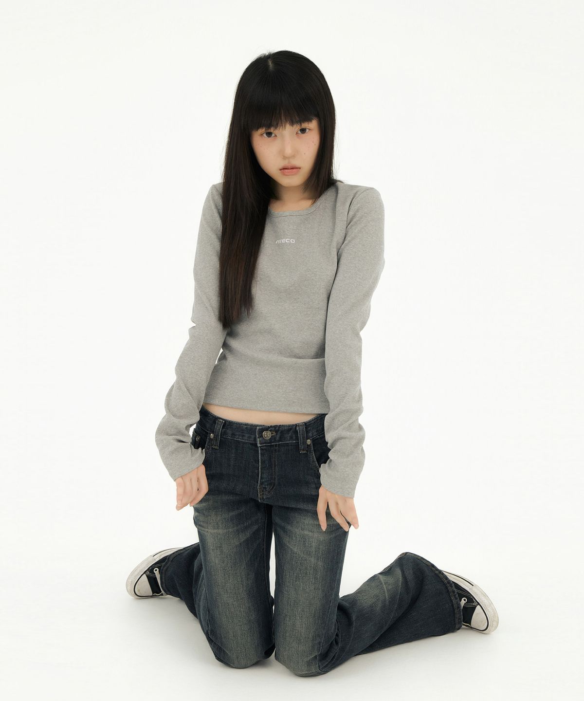 미레코(MIRECO) MINI LOGO T-SHIRT GREY