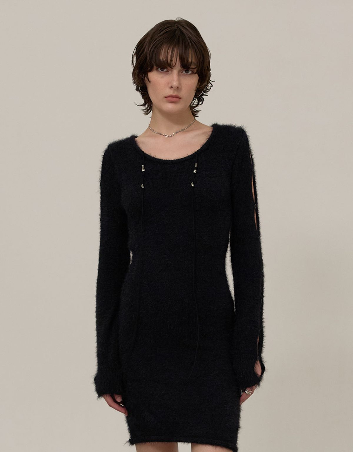 엠엠더블유(MMW) [MMW] HAIRY KNIT OPS (BLACK)
