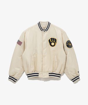 MLB 밀워키 브루어스 어센틱 스타디움 재킷 아이보리