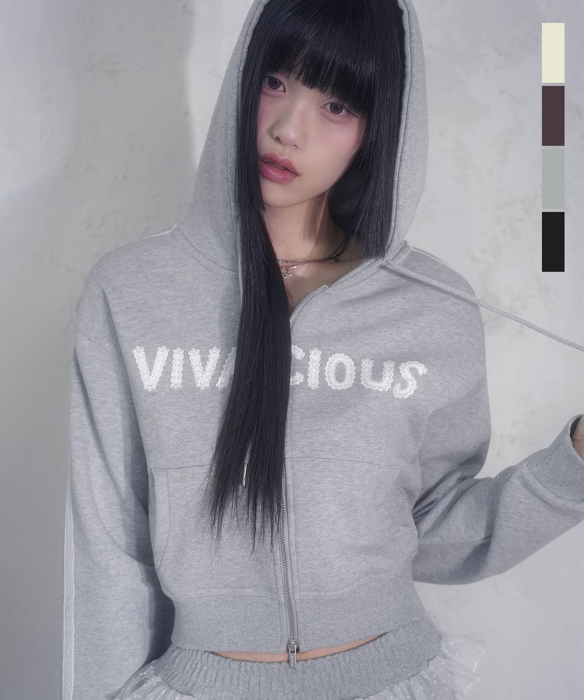 비바셔스(VIVACIOUS) Halo Hoody Zip-up_4Colors