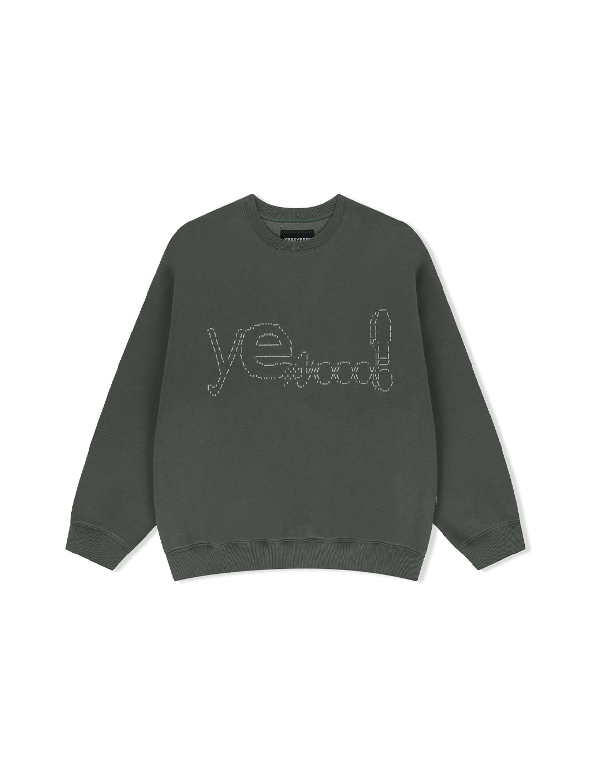 예스아이씨(YESEYESEE) Y.E.S Dotted Logo Sweatshirt Khaki