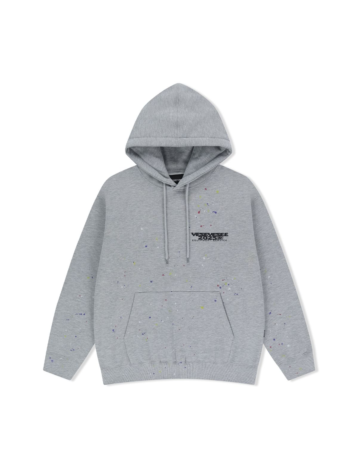 예스아이씨(YESEYESEE) Y.E.S Multi Painted Hoodie Grey