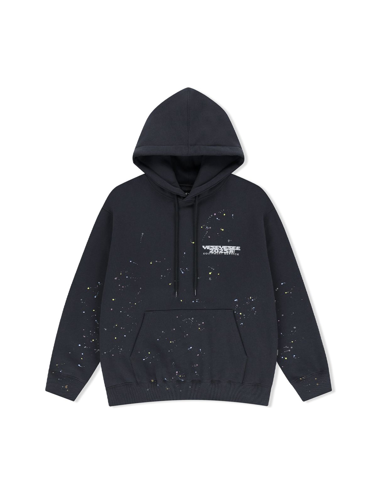 예스아이씨(YESEYESEE) Y.E.S Multi Painted Hoodie Charcoal