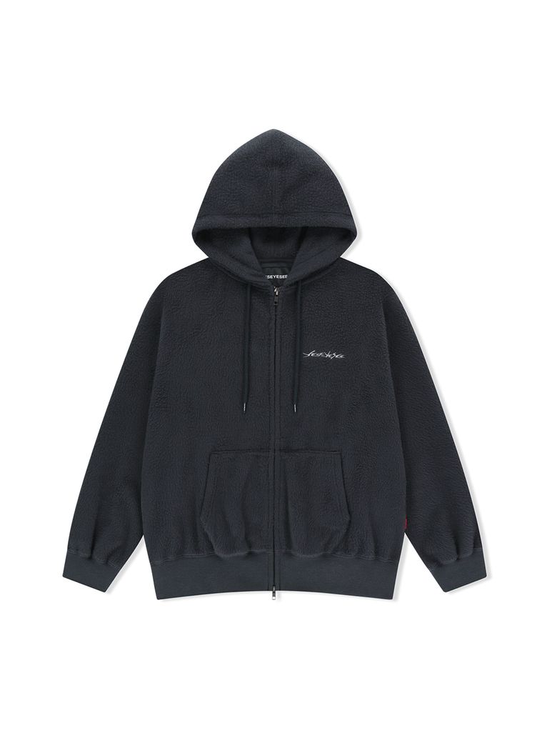 Y.E.S Brushed Zip up Hoodie Charcoal