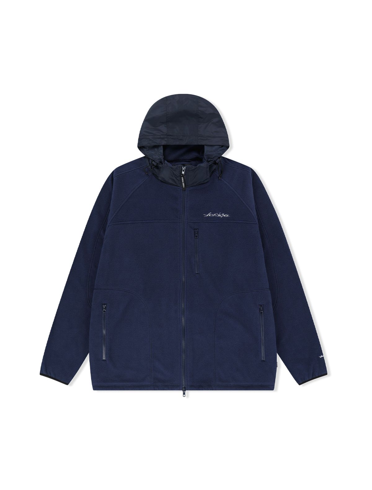 예스아이씨(YESEYESEE) Y.E.S Fleece Full Zip Jacket Navy