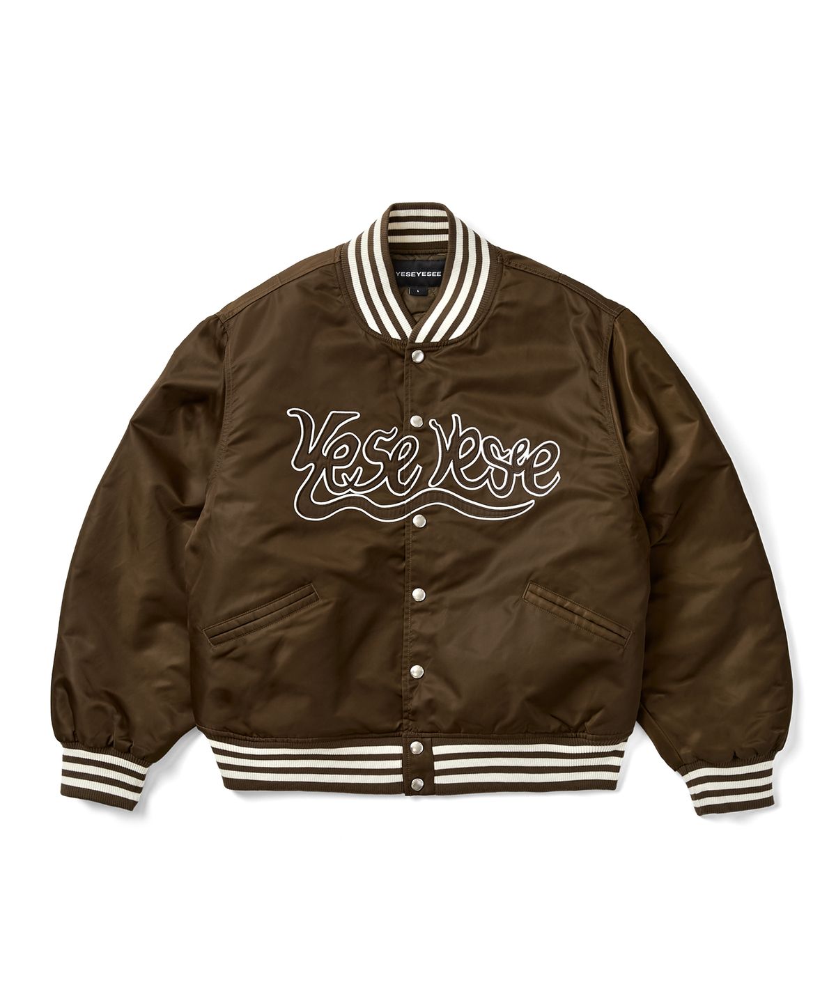 예스아이씨(YESEYESEE) Y.E.S Snail Logo Stadium Jacket Brown