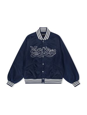 Y.E.S Snail Logo Stadium Jacket Navy